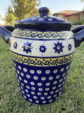Cargar imagen en el visor de la galería, Authentic Boleslawiec Polish Pottery Fermenting Crock Lid Handles COA Poland
