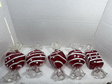将图片加载到图库查看器,Vintage Red Acrylic Wrapped Candy Trinket Boxes Magnetic Closure Set of 6