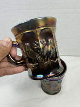 Load image into Gallery viewer, Antique Northwood Singing Birds Amethyst Carnival Glass Mug Art Nouveau