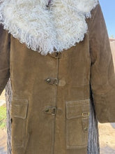 Load image into Gallery viewer, Vintage Rare Jeno de Paris Mid-length Trench Suede Coat -Tibetan Lamb Fur