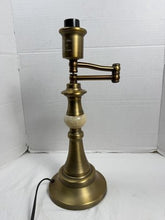 Load image into Gallery viewer, Vintage Brass Swing-Arm Table Lamp with Marble Accent