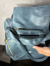 Load image into Gallery viewer, Vegan Teal Handbag with Matching Cross Bag