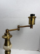 Load image into Gallery viewer, Vintage Brass Swing-Arm Table Lamp with Marble Accent