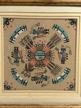 Charger l'image dans la galerie, Vintage Framed Navajo Style "Whirling Logs" Sand Painting