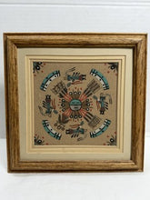 Charger l'image dans la galerie, Vintage Framed Navajo Style "Whirling Logs" Sand Painting