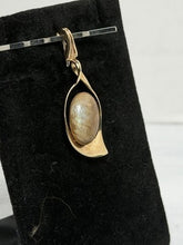 Load image into Gallery viewer, Vintage 14K Yellow Gold Tiger's Eye Teardrop Pendant — Signed American Fine Jewelry