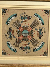 Charger l'image dans la galerie, Vintage Framed Navajo Style "Whirling Logs" Sand Painting