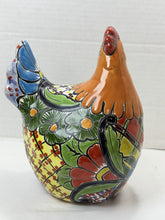 Load image into Gallery viewer, Hand Painted Mexican Talavera Ceramic Chicken Folk Art Figurine Colorful Decor