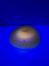Load image into Gallery viewer, Vintage Yellow White Swirl Hand Blown Art Glass Squat Bowl MCM Studio Glass
