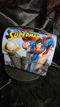 将图片加载到图库查看器,Vandor Superman DC Comics Metal Lunch Box Retro Superhero Tote Tin