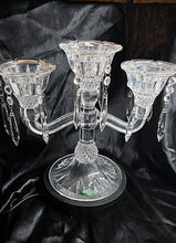 Load image into Gallery viewer, Shannon Crystal Designs of Ireland 24% Lead Crystal Three-Arm Candelabra with Prisms & Original Box