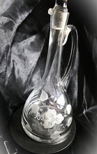 Load image into Gallery viewer, Vintage Hand-Blown Etched Glass Decanter with Solid Glass Stopper – A Classic Silhouette of Elegance