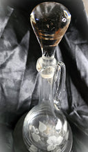 Load image into Gallery viewer, Vintage Hand-Blown Etched Glass Decanter with Solid Glass Stopper – A Classic Silhouette of Elegance