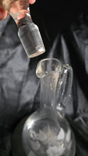 Load image into Gallery viewer, Vintage Hand-Blown Etched Glass Decanter with Solid Glass Stopper – A Classic Silhouette of Elegance
