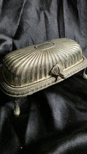 Load image into Gallery viewer, Victorian Silverplate Footed Covered Butter Dish – Ornate Ribbed Dome & Engraved Serving Tray