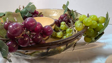 Load image into Gallery viewer, Vintage Pacific Rim Sonoma Hand-Painted Grape & Vine Ceramic Serving Bowl with Center Dip Insert