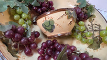 Load image into Gallery viewer, Vintage Pacific Rim Sonoma Hand-Painted Grape & Vine Ceramic Serving Bowl with Center Dip Insert
