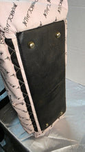 Load image into Gallery viewer, Betsey Johnson Quilted Black Blush Stripe Tote Bag Gold Hardware NWT