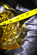 Load image into Gallery viewer, Vintage Indiana Glass Amber Yellow Handled Basket – Monticello / Constellation Pattern