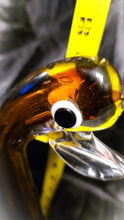 गैलरी व्यूवर में इमेज लोड करें, Murano-Style Hand-Blown Amber Art Glass Duck Figurine with Bullicante Detail