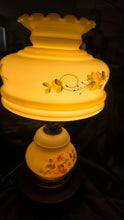 Load image into Gallery viewer, Vintage Gone With the Wind Style Hurricane Lamp – Hand-Painted Floral Milk Glass Parlor Lamp