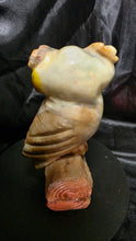 Load image into Gallery viewer, Vintage Hand-Carved Italian Alabaster Owl Figurine with Glass Eyes | Mid-Century Stone Sculpture