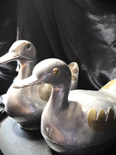 Load image into Gallery viewer, Vintage Pewter & Brass Duck Trinket Boxes — Mid-Century Hong Kong Collectible Pair