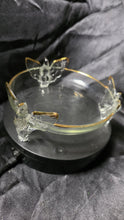 Load image into Gallery viewer, Jeannette Glass Eagle Bowl Gold Trim 3-Footed Depression Era