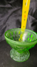 将图片加载到图库查看器,Anchor Hocking Block Optic Green Depression Glass Sherbet 1929-38