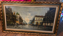 将图片加载到图库查看器,Large Original Paris Street Scene Oil Painting, Signed “Tritti” – Framed European Cityscape, 56” x 32”