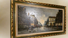 将图片加载到图库查看器,Large Original Paris Street Scene Oil Painting, Signed “Tritti” – Framed European Cityscape, 56” x 32”