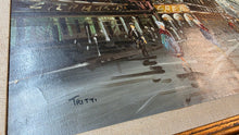 将图片加载到图库查看器,Large Original Paris Street Scene Oil Painting, Signed “Tritti” – Framed European Cityscape, 56” x 32”