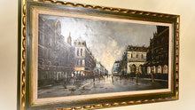 将图片加载到图库查看器,Large Original Paris Street Scene Oil Painting, Signed “Tritti” – Framed European Cityscape, 56” x 32”