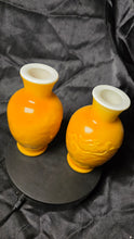 Load image into Gallery viewer, Pair of Vintage Avon “Spring Bouquet” Amber Milk Glass Fragranced Vases – 1981 Collectible Set