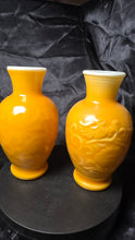 Load image into Gallery viewer, Pair of Vintage Avon “Spring Bouquet” Amber Milk Glass Fragranced Vases – 1981 Collectible Set