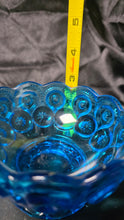 Load image into Gallery viewer, Vintage L.E. Smith “Moon & Stars” Blue Glass Compote Bowl / Candy Dish – Mid-Century Collectible