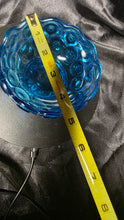 Load image into Gallery viewer, Vintage L.E. Smith “Moon & Stars” Blue Glass Compote Bowl / Candy Dish – Mid-Century Collectible