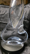 Load image into Gallery viewer, Abstract Clear Crystal Sculpture – Mid-Century Modern Flame Sail Art Glass 15”