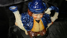 Load image into Gallery viewer, Vintage Staffordshire Toby Parliament Judge Figural Teapot – Blue & White Porcelain Character Tea Pot