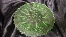 Load image into Gallery viewer, Vintage Indiana Glass Uranium Pebble Leaf Plate Depression Era Green Glass
