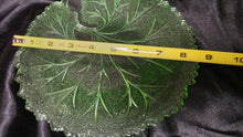 Load image into Gallery viewer, Vintage Indiana Glass Uranium Pebble Leaf Plate Depression Era Green Glass