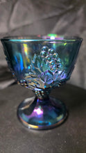 Load image into Gallery viewer, Vintage Indiana Glass Harvest Grape Blue Carnival Glass Goblet