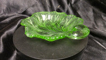 Load image into Gallery viewer, Vintage Indiana Glass Green Uranium Cabbage Leaf Nappy Dish