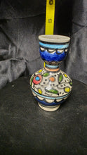 Load image into Gallery viewer, Vintage Hand-Painted Glazed Ceramic Floral Art Pottery Vase