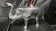 Load image into Gallery viewer, Vintage 1977 Arthur Court Aluminum Elephant Candle Holder Trunk Up Luck