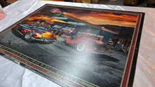 Load image into Gallery viewer, Larry Grossman “Wheelin’ ‘n Dealin’” Metal Sign – Flying A Gasoline Hot Rod Art