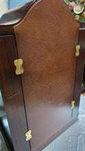 Cargar imagen en el visor de la galería, Vintage Mahogany-Style Tabletop Jewelry Armoire Cabinet with Drawers & Necklace Doors