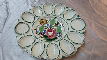 Load image into Gallery viewer, Vintage Italy Norwalk Hand-Painted Floral Deviled Egg Plate Majolica 12-Well