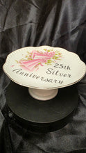 Load image into Gallery viewer, Vintage 25th Silver Anniversary Pedestal Dish Japan Wedding Bells Cake Stand