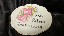 Load image into Gallery viewer, Vintage 25th Silver Anniversary Pedestal Dish Japan Wedding Bells Cake Stand